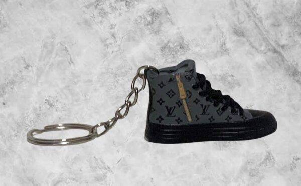 Louis Vuitton Grey & Black Keyring
