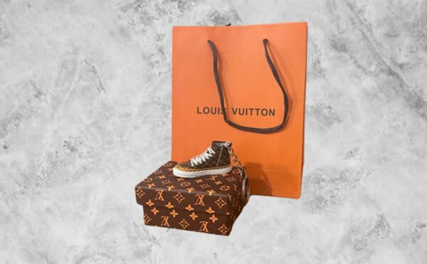 Set of Louis Vuitton Brown & White Keyring
